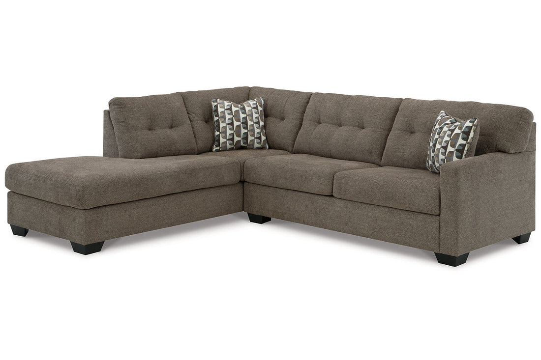 Mahoney Chocolate 2-Piece Sleeper Sectional with Chaise - Ashley - Luna Furniture