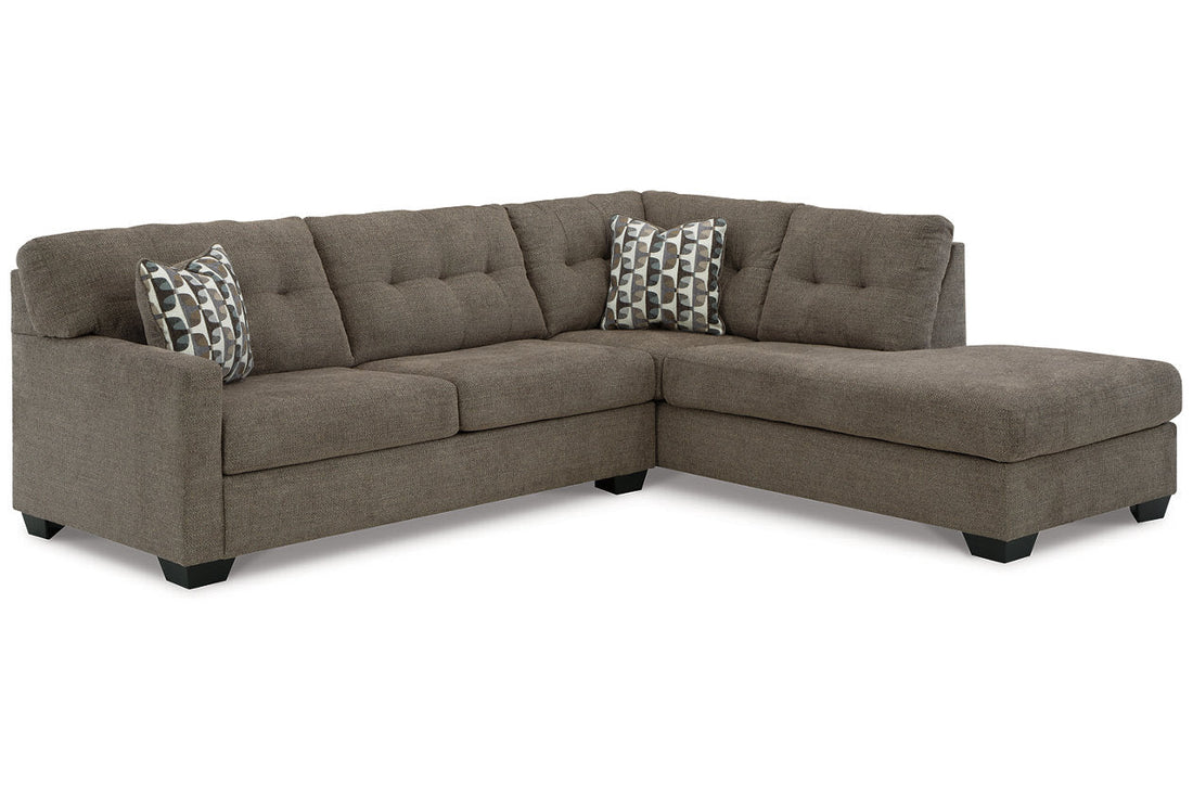 Mahoney Chocolate 2-Piece Sleeper Sectional with Chaise - Ashley - Luna Furniture