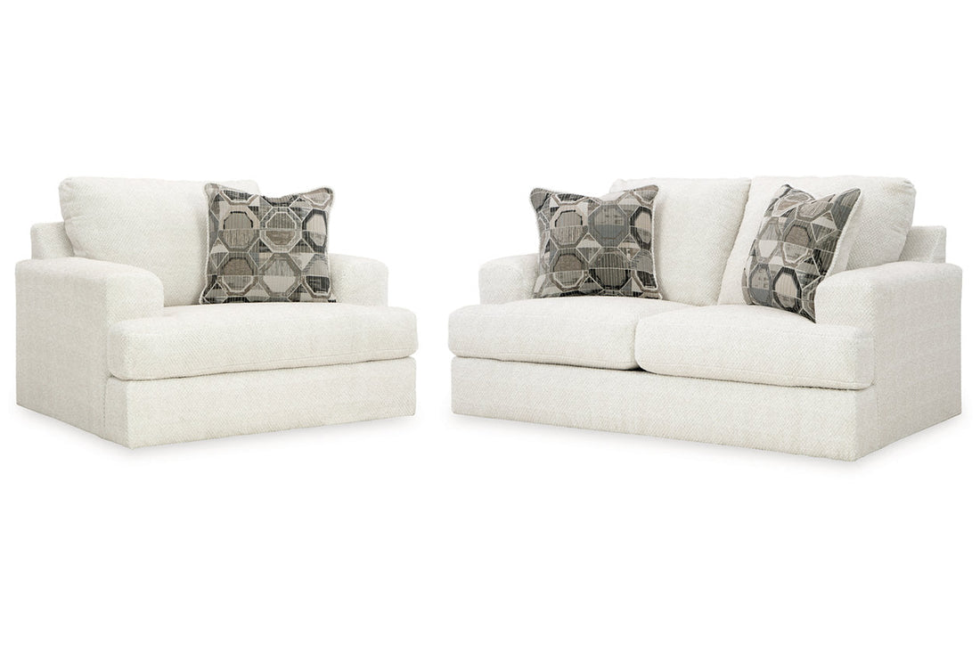 Karinne Linen Loveseat and Chair - Ashley - Luna Furniture