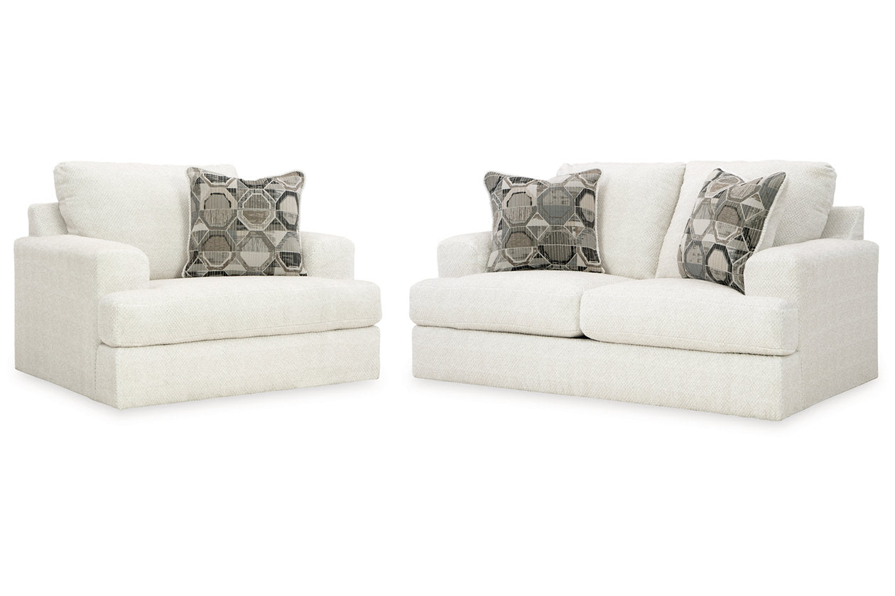 Karinne Linen Loveseat and Chair - Ashley - Luna Furniture