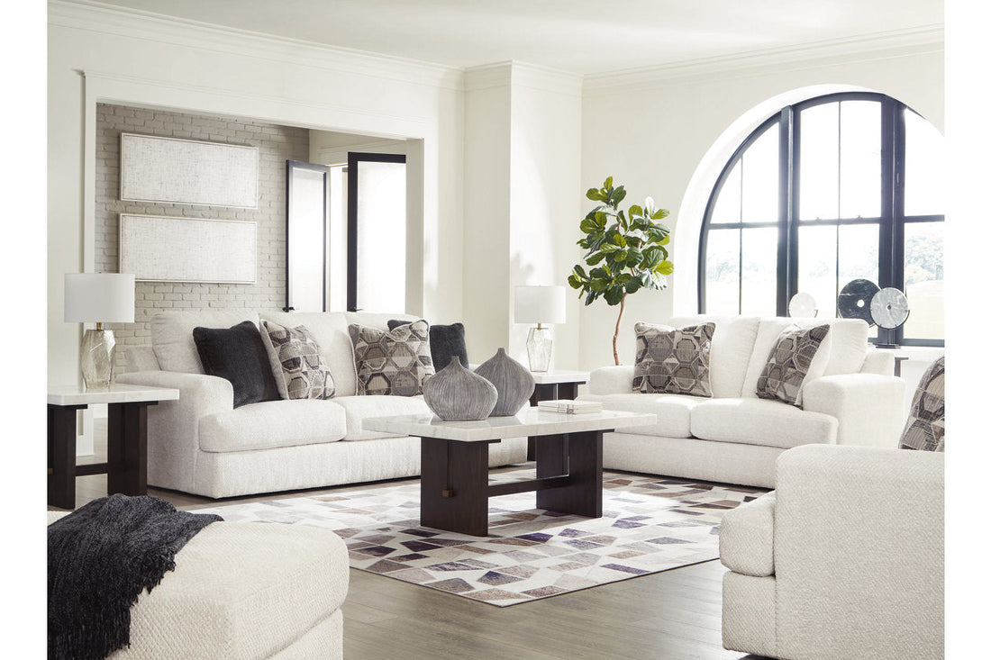 Karinne Linen Sofa, Loveseat, Oversized Chair and Ottoman - Ashley - Luna Furniture