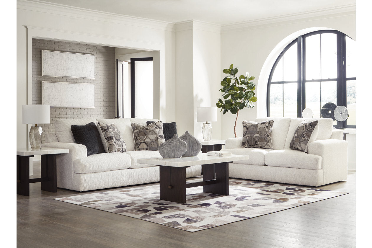 Karinne Linen Sofa and Loveseat - Ashley - Luna Furniture