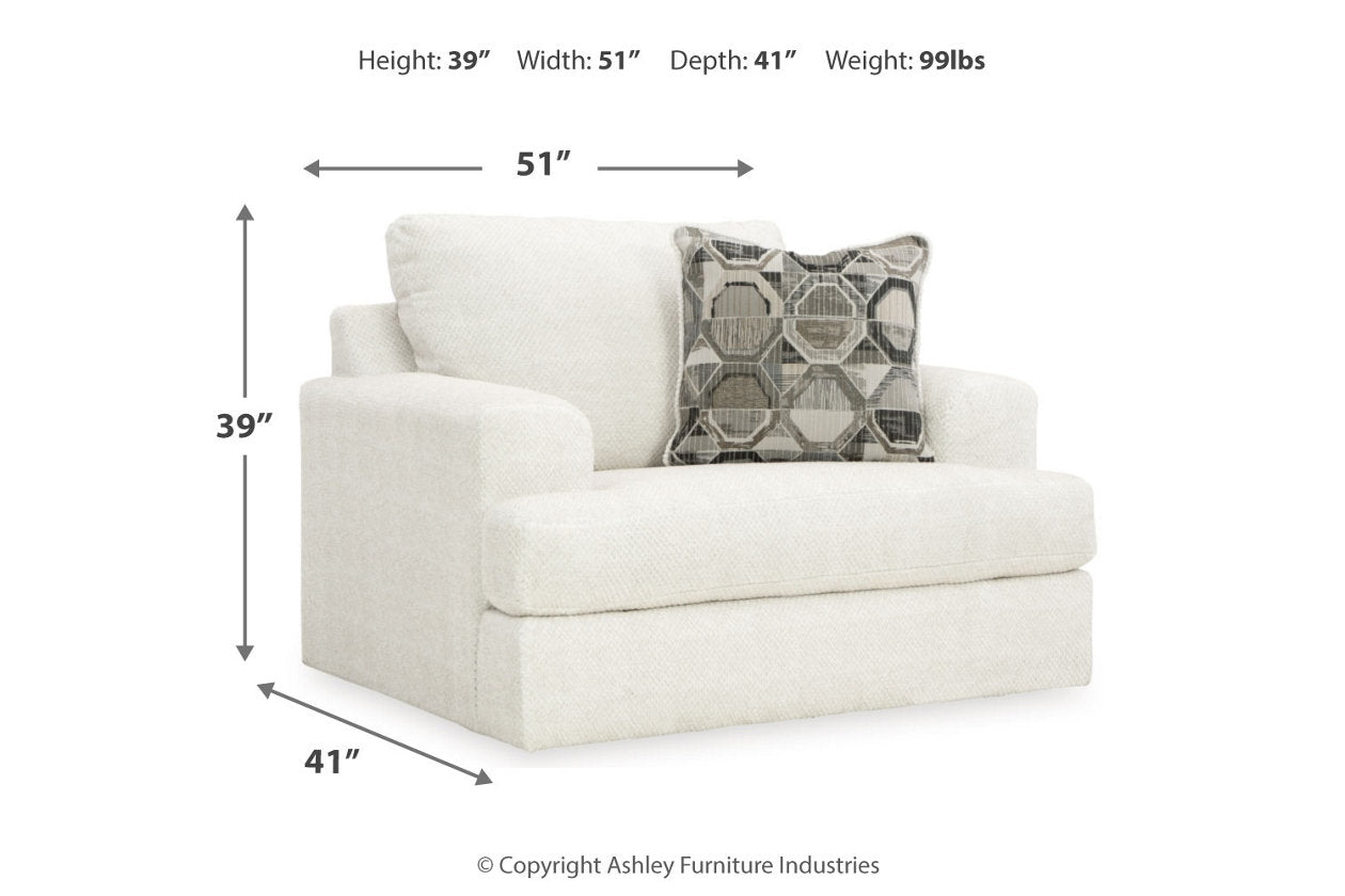Karinne Linen Oversized Chair and Ottoman - Ashley - Luna Furniture