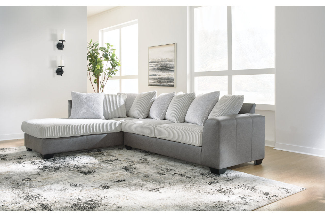 Clairette Court Alloy 2-Piece Sectional with Chaise - Ashley - Luna Furniture
