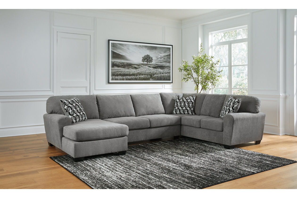 Birkdale Court Gray 3-Piece Sectional with Chaise - Ashley - Luna Furniture