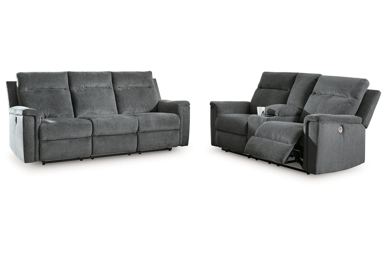Barnsana Gravel Power Reclining Living Room Set - Ashley - Luna Furniture