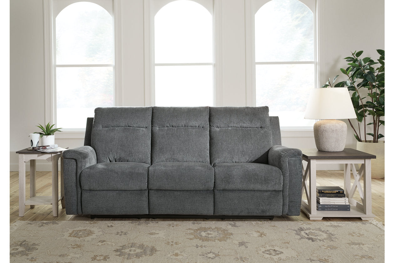 Barnsana Gravel Power Reclining Sofa, Loveseat and Recliner - Ashley - Luna Furniture