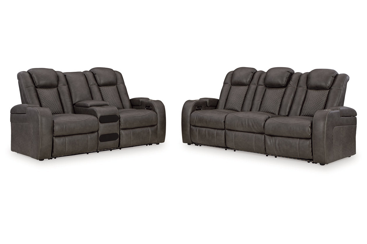Fyne-Dyme Shadow Power Reclining Living Room Set - Ashley - Luna Furniture