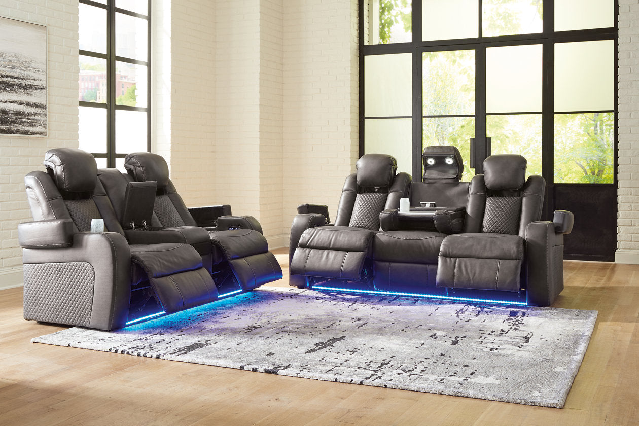 Fyne-Dyme Shadow Power Reclining Living Room Set - Ashley - Luna Furniture