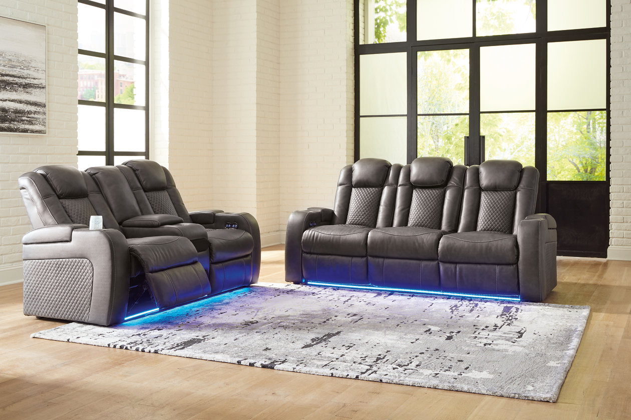 Fyne-Dyme Shadow Power Reclining Living Room Set - Ashley - Luna Furniture