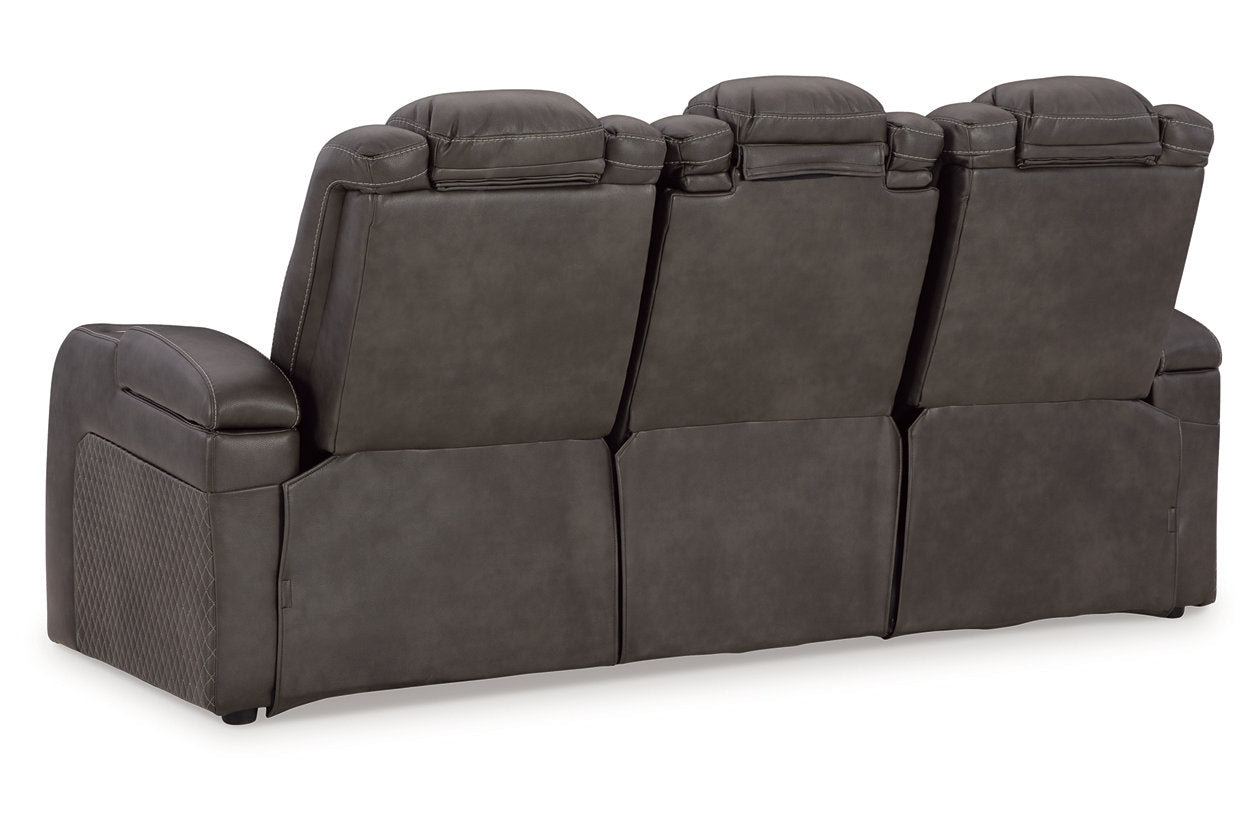 Fyne-Dyme Shadow Power Reclining Sofa, Loveseat and Recliner - Ashley - Luna Furniture