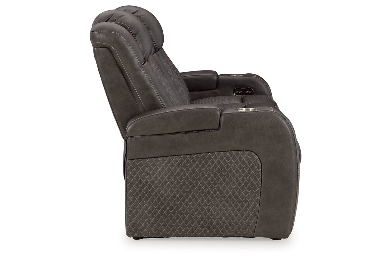 Fyne-Dyme Shadow Power Reclining Sofa, Loveseat and Recliner - Ashley - Luna Furniture