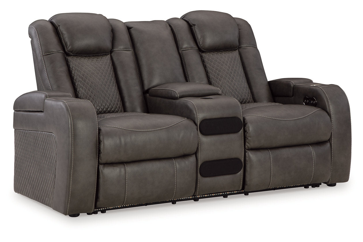 Fyne-Dyme Shadow Power Reclining Sofa, Loveseat and Recliner - Ashley - Luna Furniture