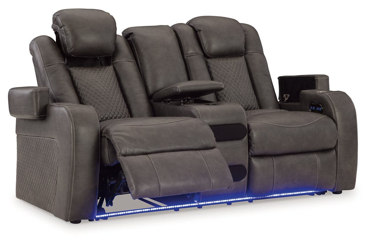 Fyne-Dyme Shadow Power Reclining Sofa, Loveseat and Recliner - Ashley - Luna Furniture