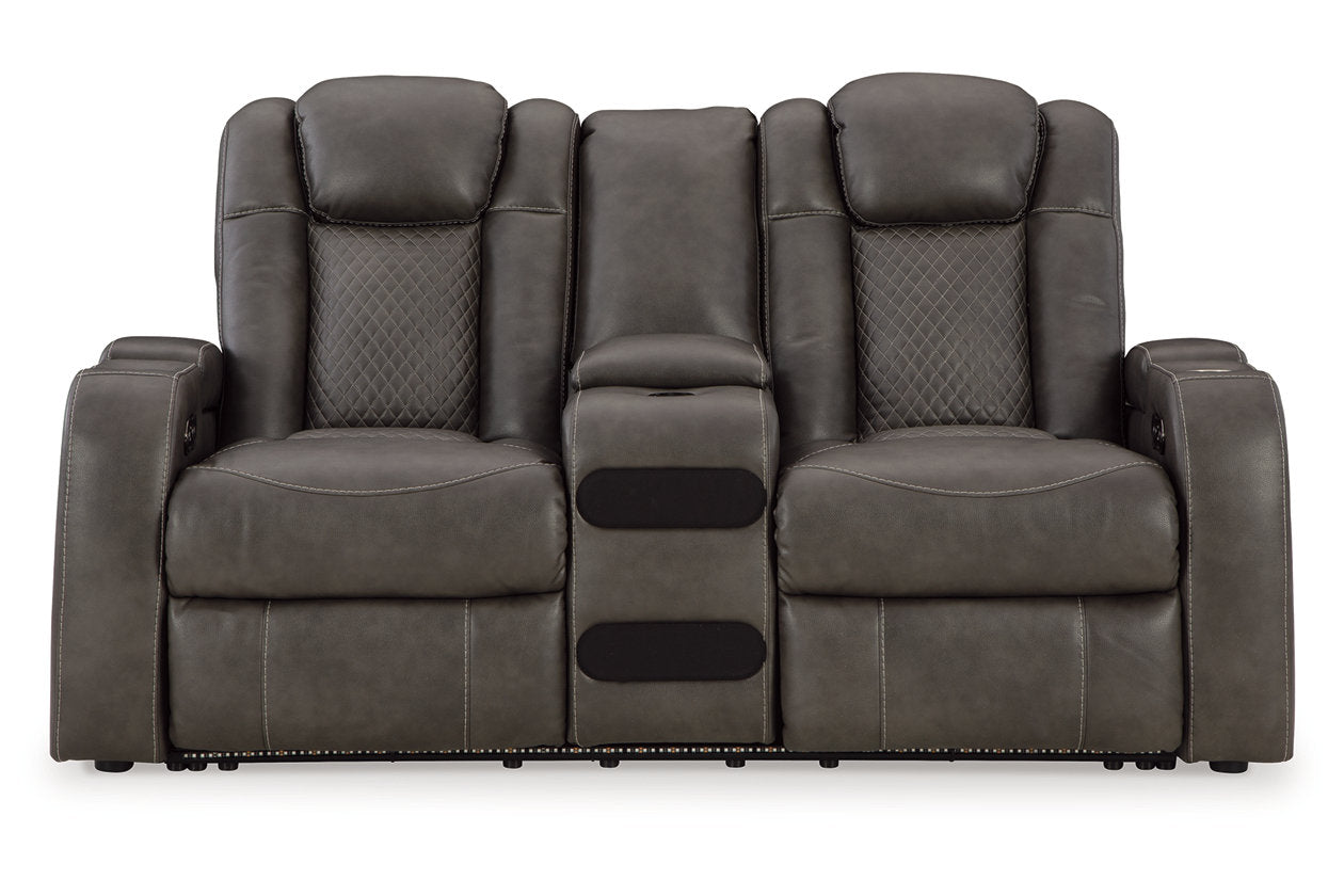 Fyne-Dyme Shadow Power Reclining Sofa, Loveseat and Recliner - Ashley - Luna Furniture