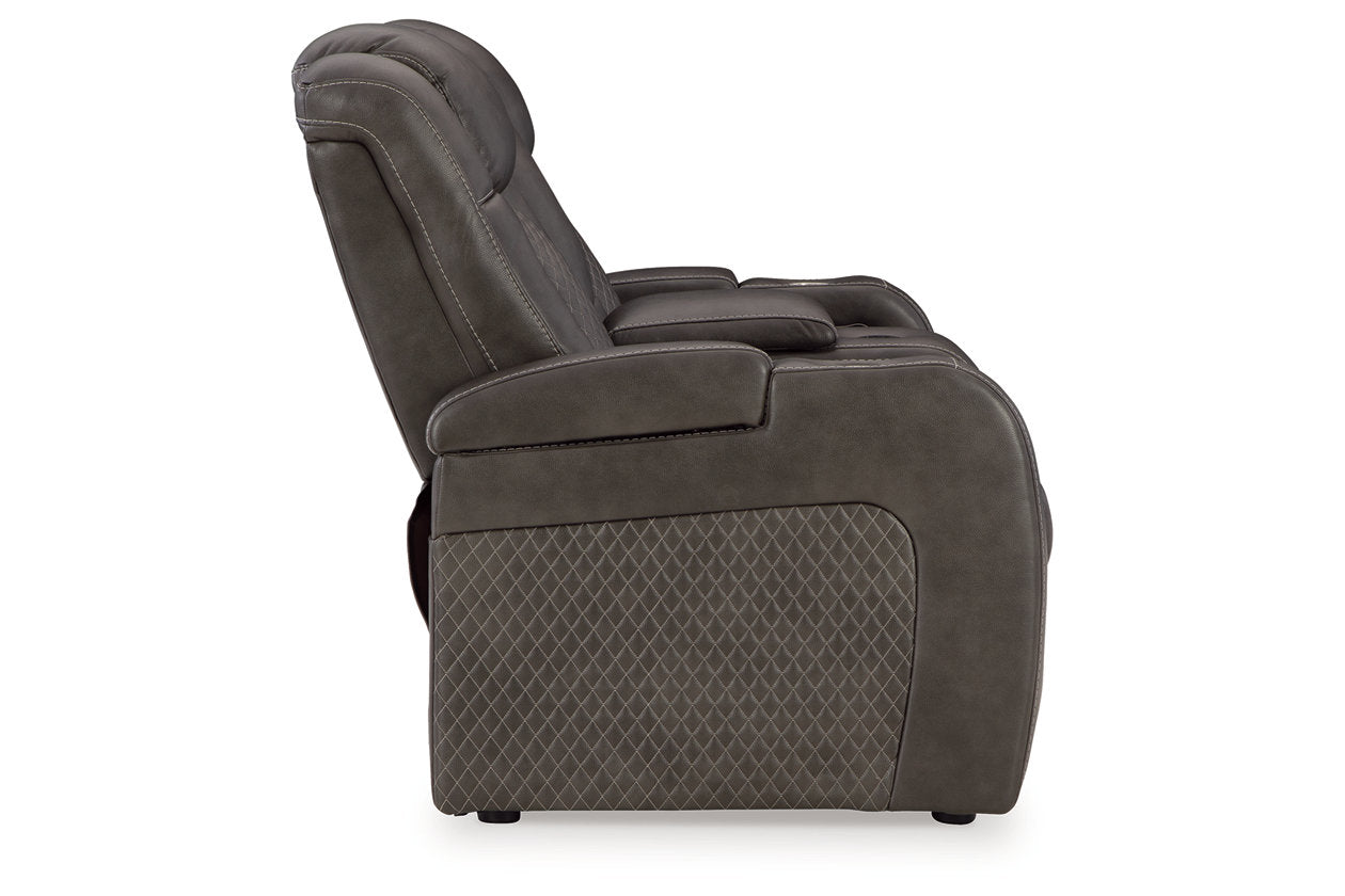 Fyne-Dyme Shadow Power Reclining Sofa, Loveseat and Recliner - Ashley - Luna Furniture