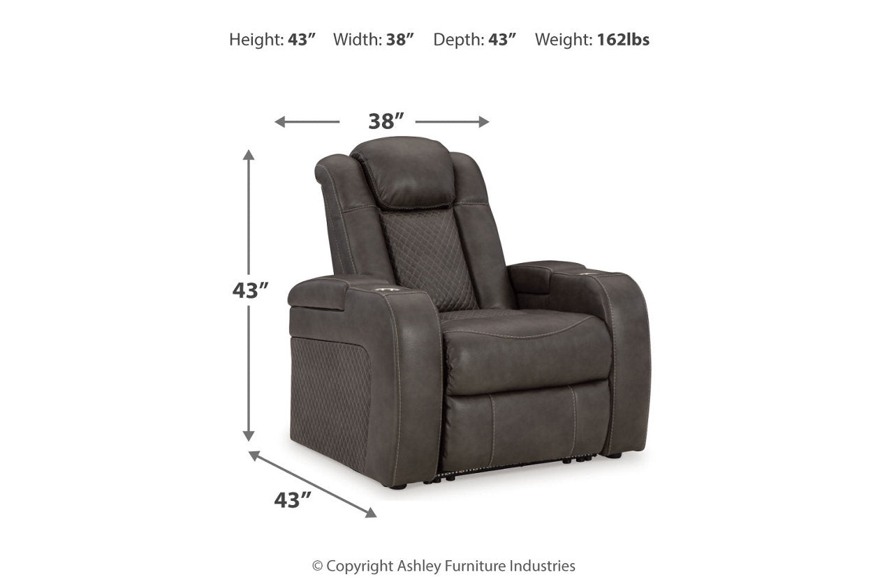 Fyne-Dyme Shadow Power Reclining Sofa, Loveseat and Recliner - Ashley - Luna Furniture