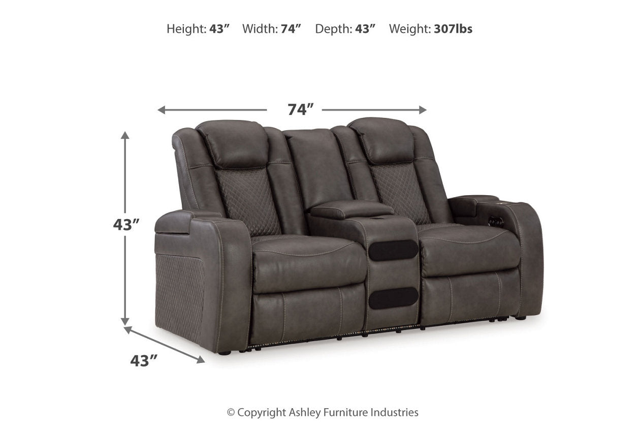 Fyne-Dyme Shadow Power Reclining Sofa, Loveseat and Recliner - Ashley - Luna Furniture