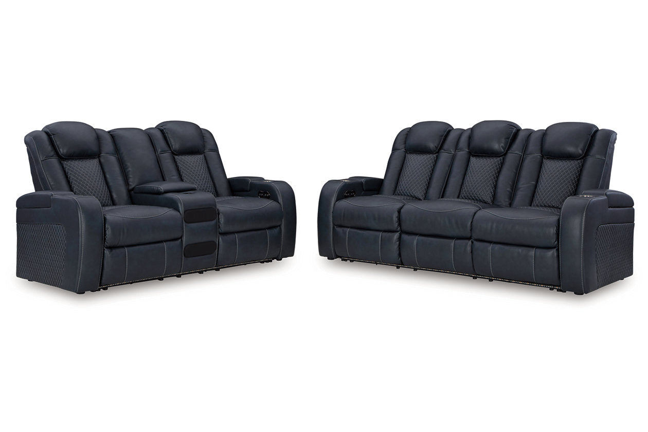 Fyne-Dyme Sapphire Power Reclining Living Room Set - Ashley - Luna Furniture