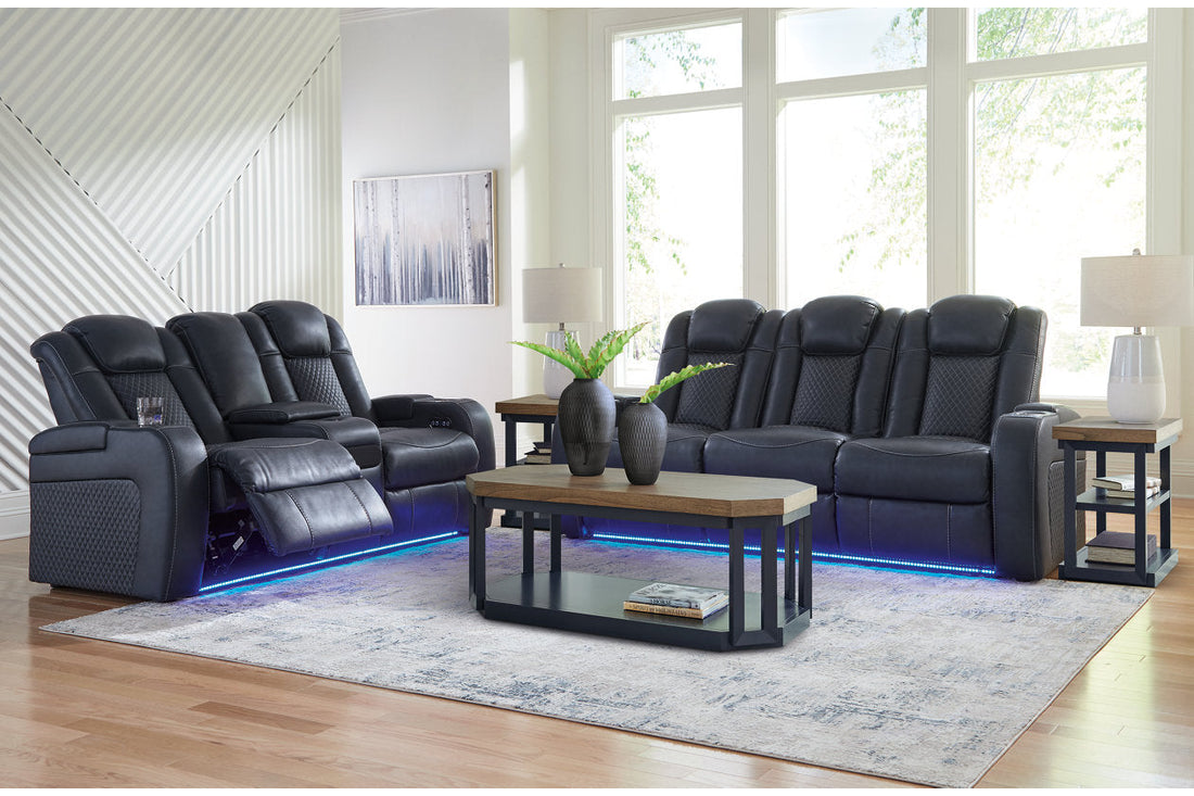 Fyne-Dyme Sapphire Power Reclining Sofa, Loveseat and Recliner - Ashley - Luna Furniture