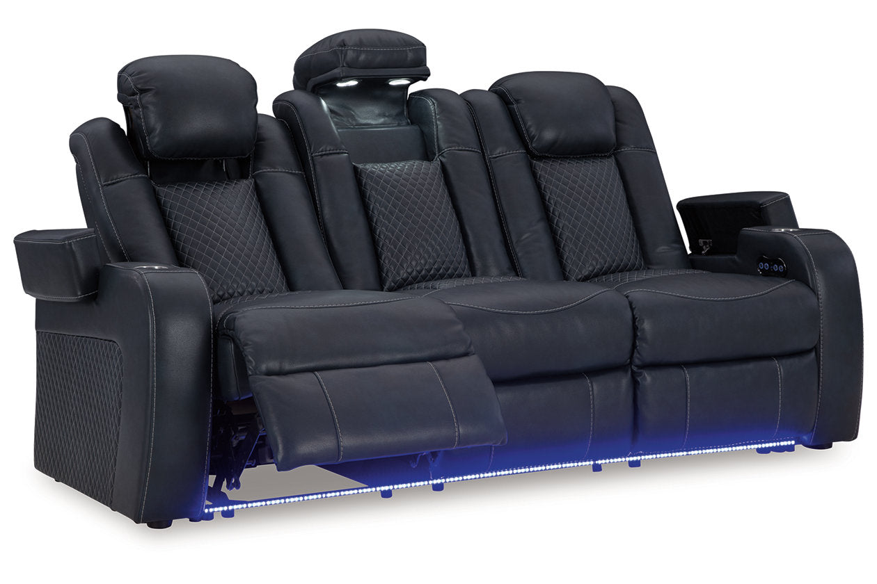 Fyne-Dyme Sapphire Power Reclining Sofa, Loveseat and Recliner - Ashley - Luna Furniture