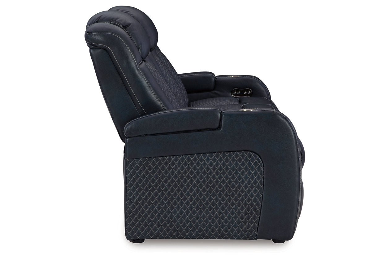 Fyne-Dyme Sapphire Power Reclining Sofa, Loveseat and Recliner - Ashley - Luna Furniture