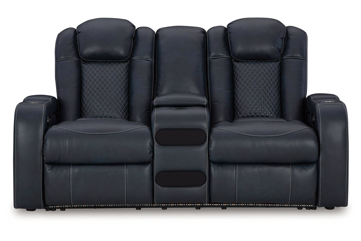 Fyne-Dyme Sapphire Power Reclining Sofa, Loveseat and Recliner - Ashley - Luna Furniture