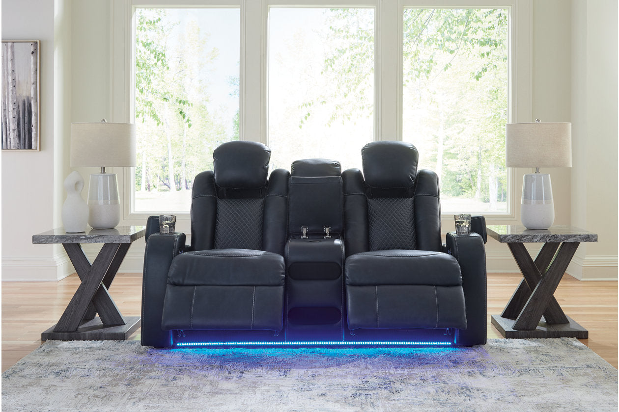 Fyne-Dyme Sapphire Power Reclining Sofa, Loveseat and Recliner - Ashley - Luna Furniture