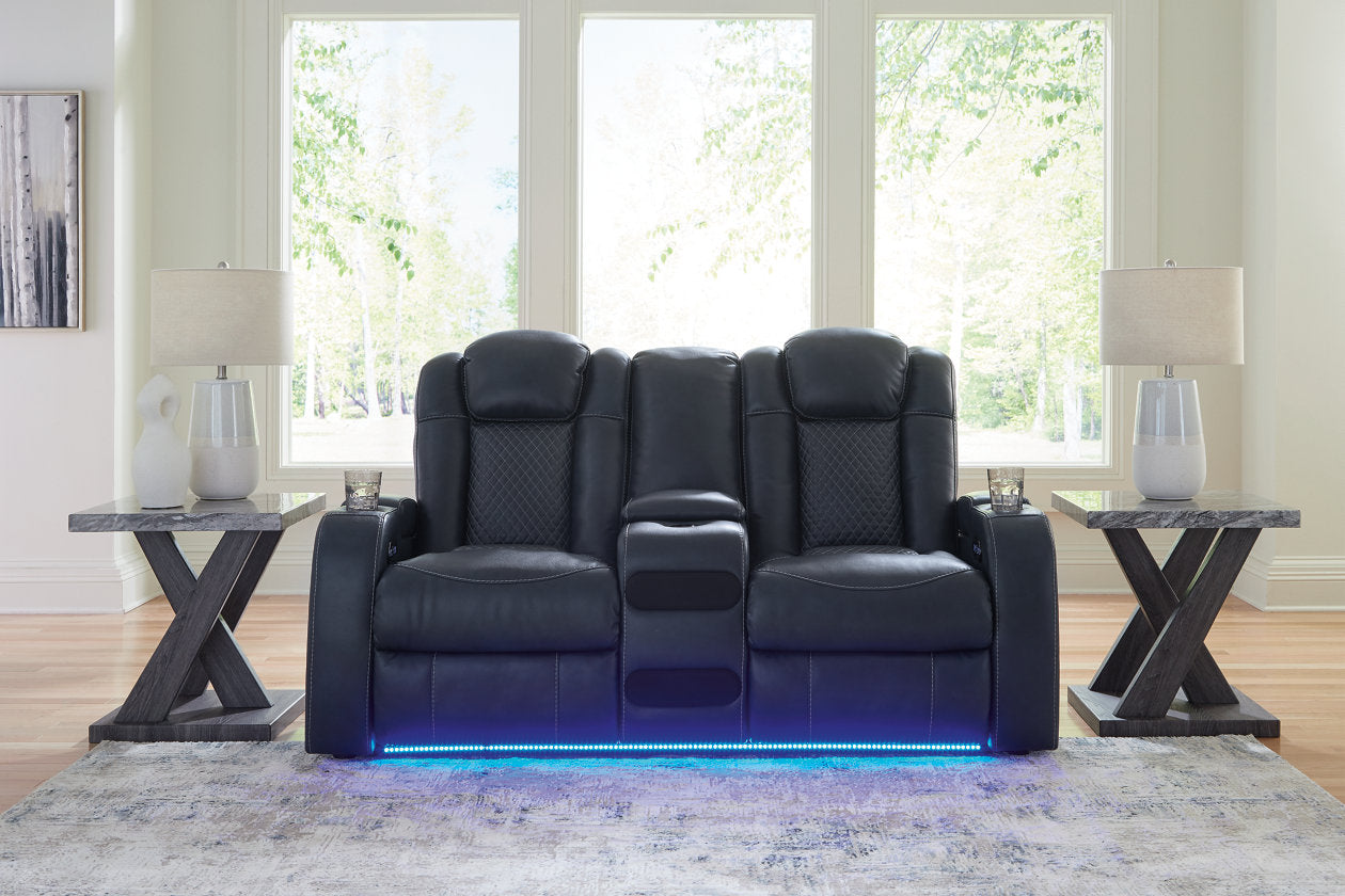 Fyne-Dyme Sapphire Power Reclining Sofa, Loveseat and Recliner - Ashley - Luna Furniture