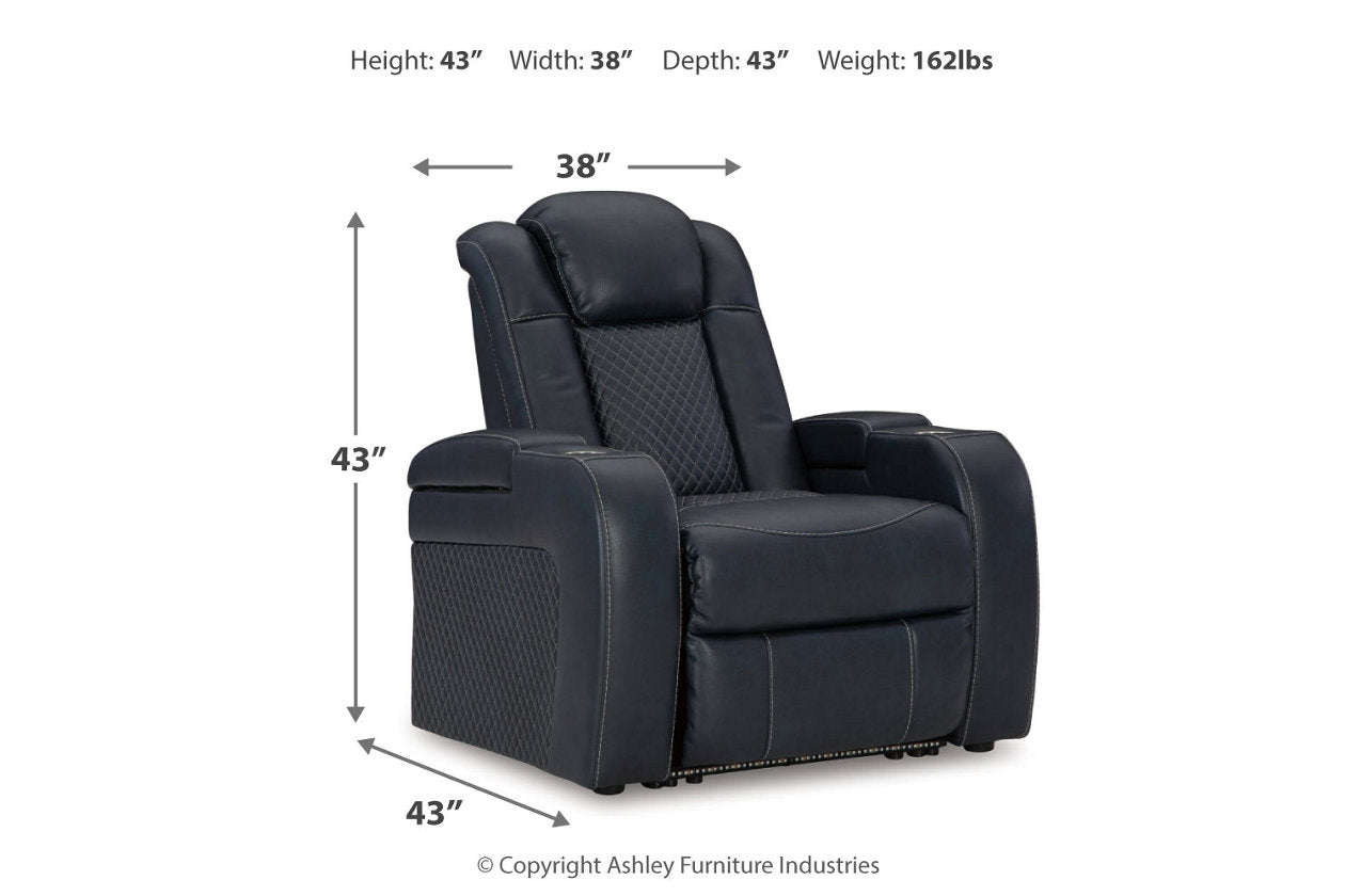 Fyne-Dyme Sapphire Power Reclining Sofa, Loveseat and Recliner - Ashley - Luna Furniture