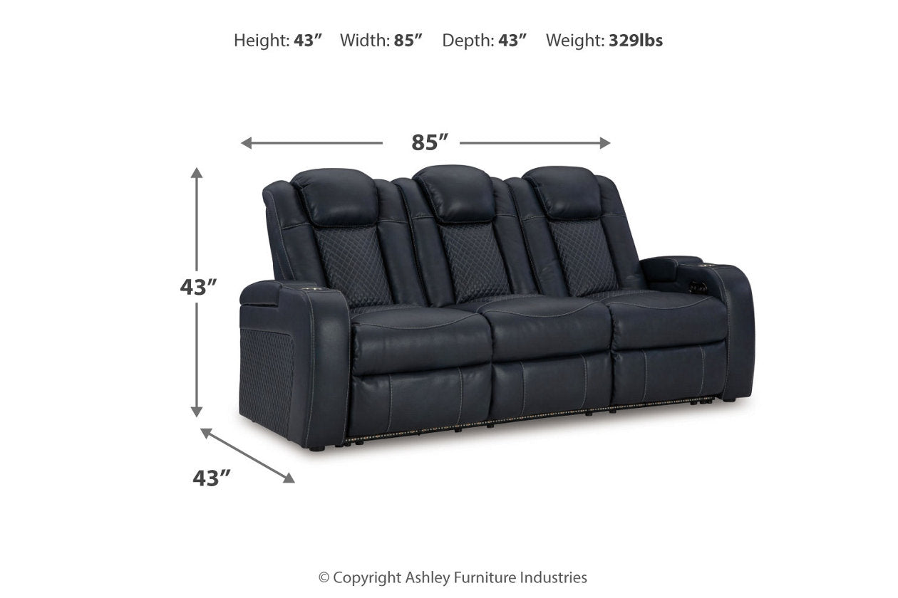 Fyne-Dyme Sapphire Power Reclining Sofa, Loveseat and Recliner - Ashley - Luna Furniture