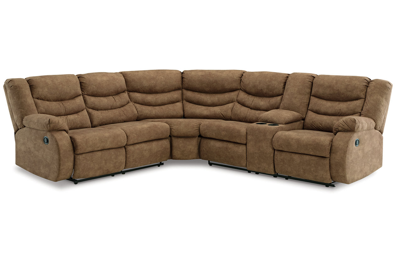 Partymate Brindle 2-Piece Reclining Sectional - Ashley - Luna Furniture
