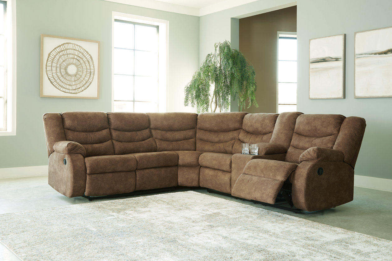 Partymate Brindle 2-Piece Reclining Sectional - Ashley - Luna Furniture