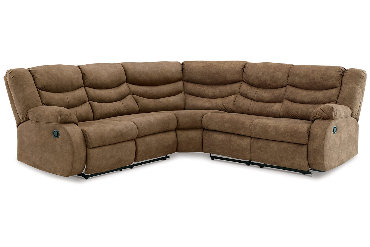 Partymate Brindle 2-Piece Reclining Sectional - Ashley - Luna Furniture