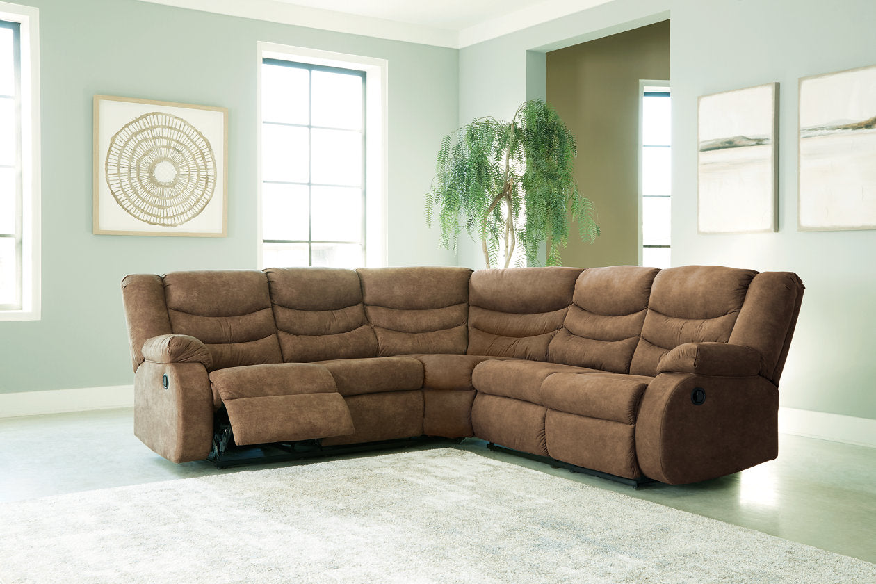 Partymate Brindle 2-Piece Reclining Sectional - Ashley - Luna Furniture