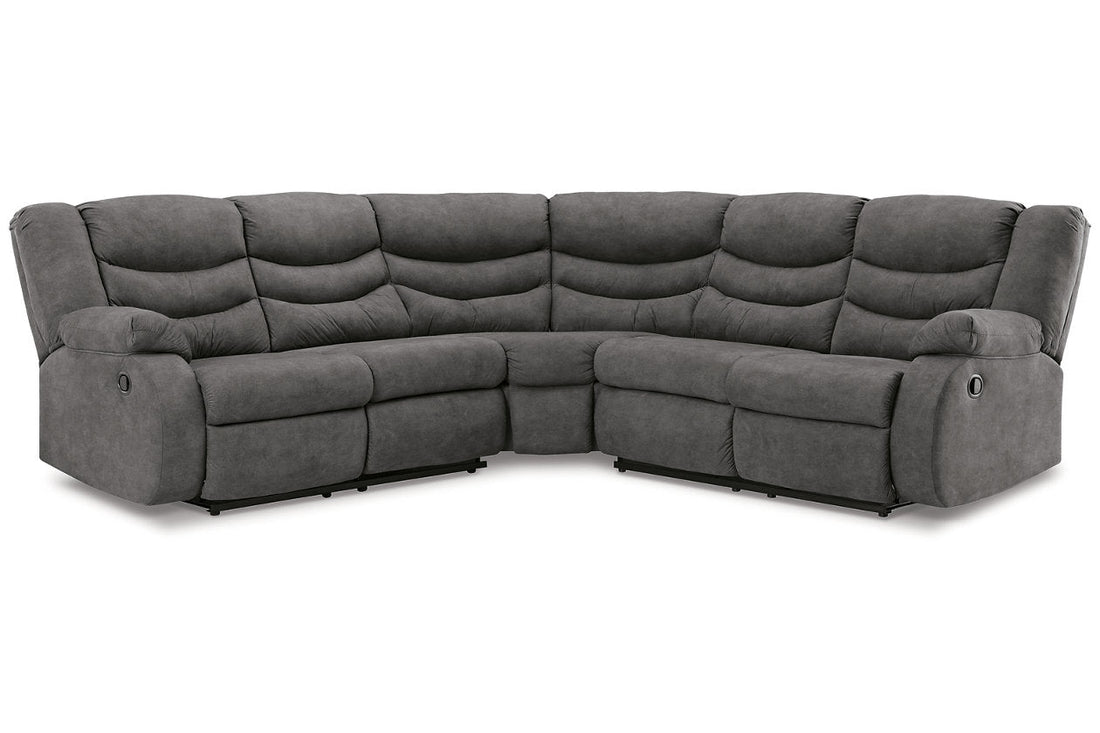 Partymate Slate 2-Piece Reclining Sectional - Ashley - Luna Furniture