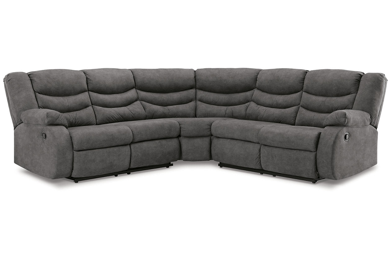 Partymate Slate 2-Piece Reclining Sectional - Ashley - Luna Furniture