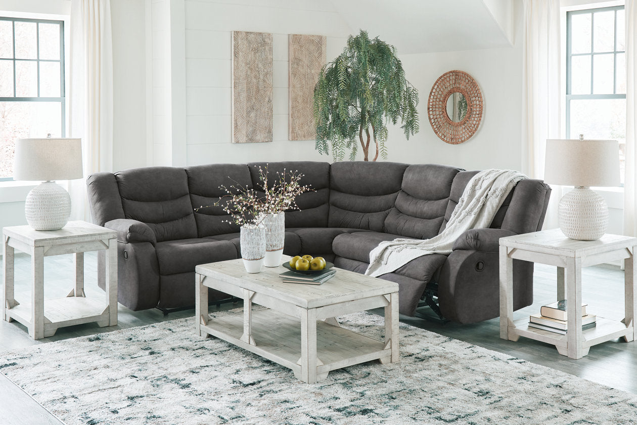 Partymate Slate 2-Piece Reclining Sectional - Ashley - Luna Furniture