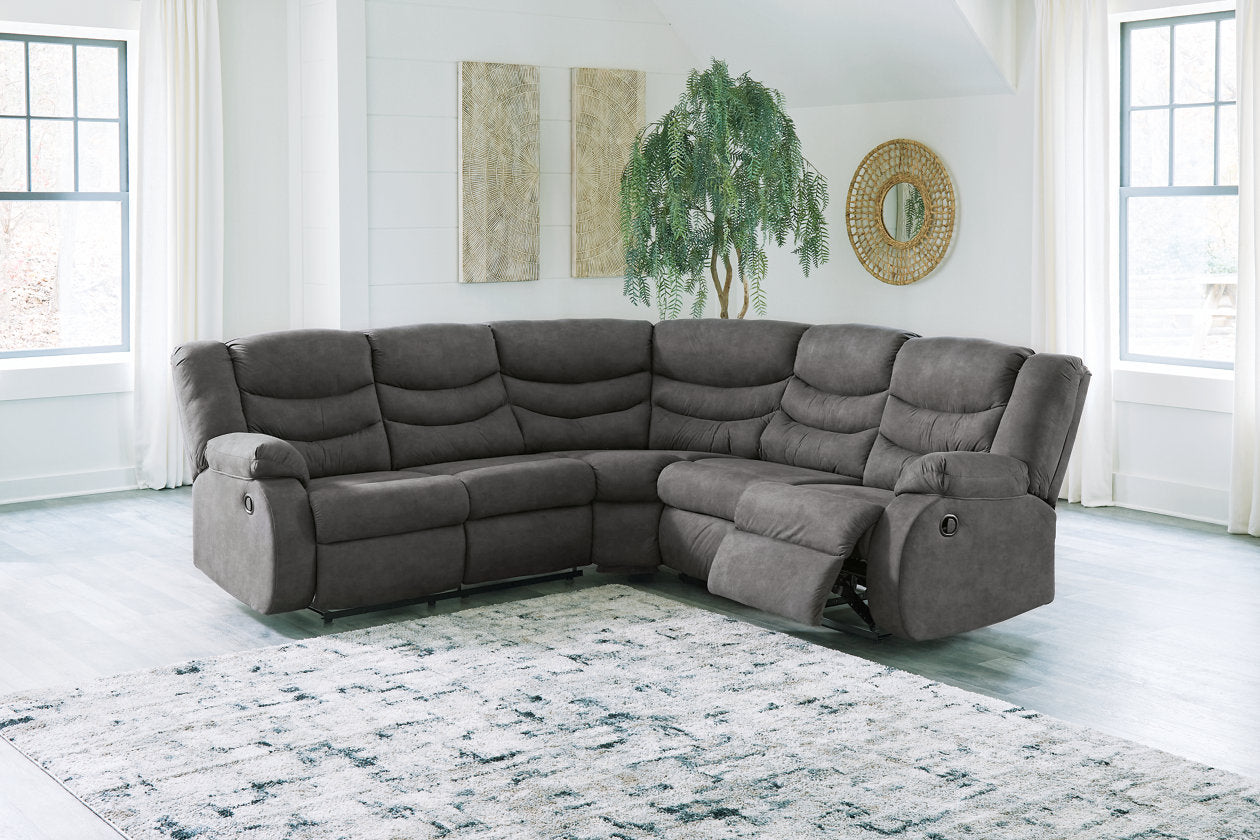 Partymate Slate 2-Piece Reclining Sectional - Ashley - Luna Furniture