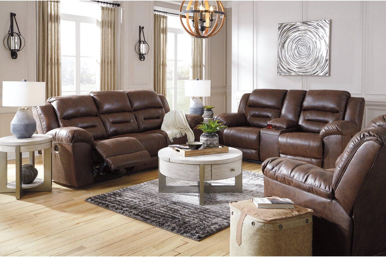 Stoneland Chocolate Power Reclining Sofa, Loveseat and Recliner - Ashley - Luna Furniture