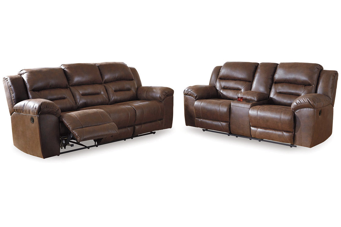 Stoneland Chocolate Reclining Sofa and Loveseat - Ashley - Luna Furniture