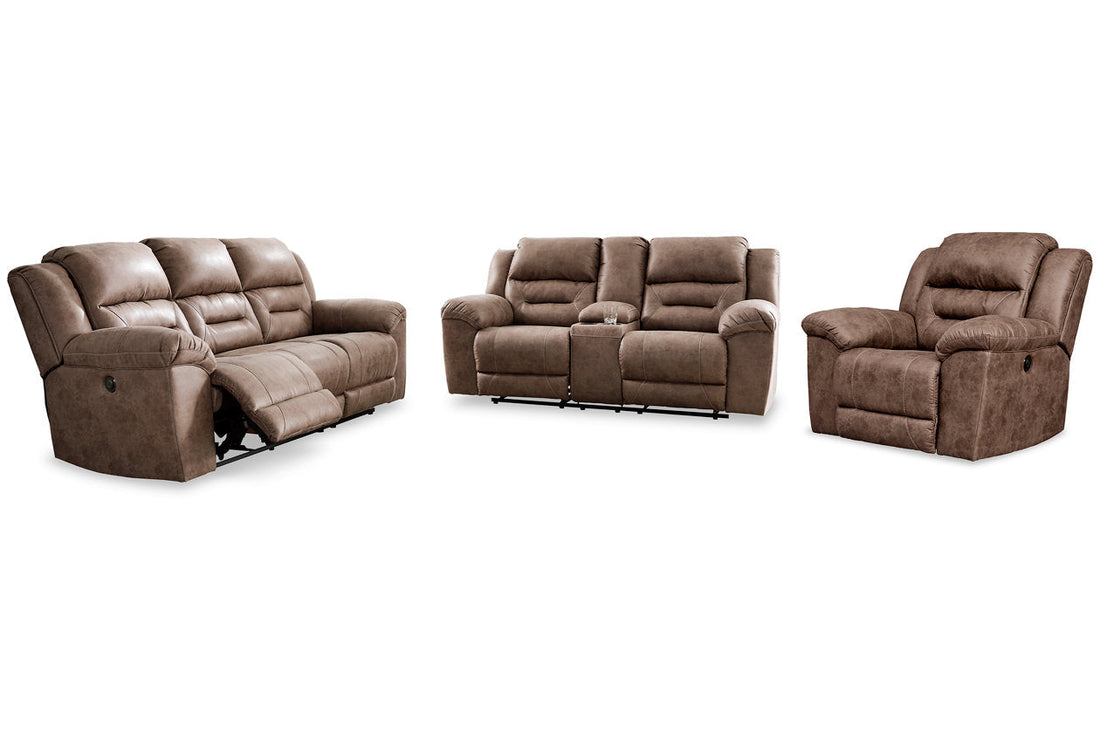 Stoneland Fossil Power Reclining Sofa, Loveseat and Recliner - Ashley - Luna Furniture