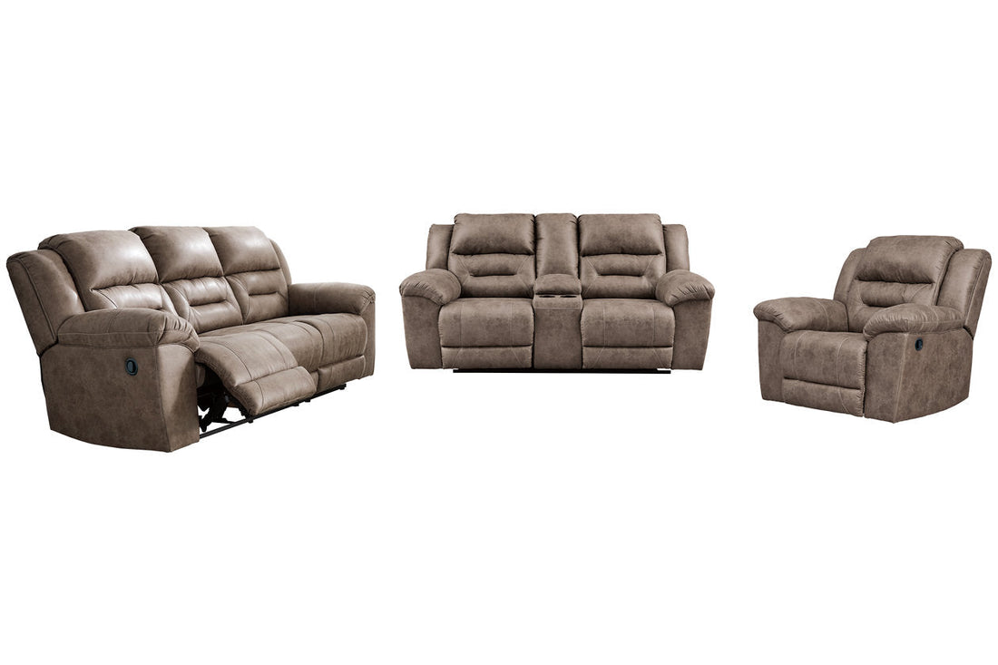 Stoneland Fossil Reclining Sofa, Loveseat and Recliner - Ashley - Luna Furniture