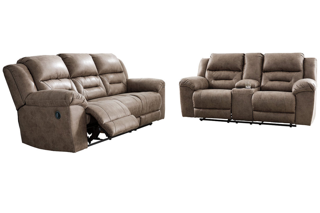 Stoneland Fossil Reclining Sofa and Loveseat - Ashley - Luna Furniture