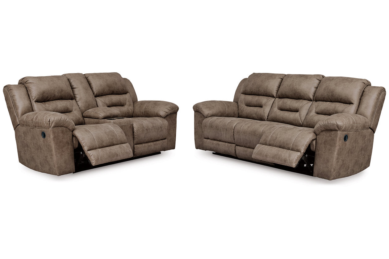 Stoneland Fossil Reclining Sofa and Power Reclining Loveseat - Ashley - Luna Furniture
