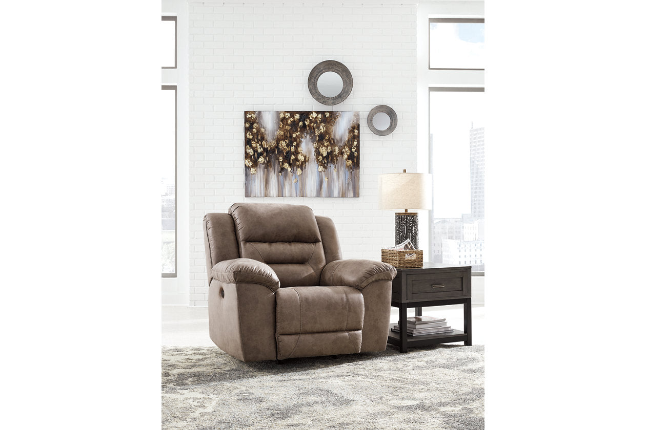 Stoneland Fossil Reclining Loveseat and Power Recliner - Ashley - Luna Furniture