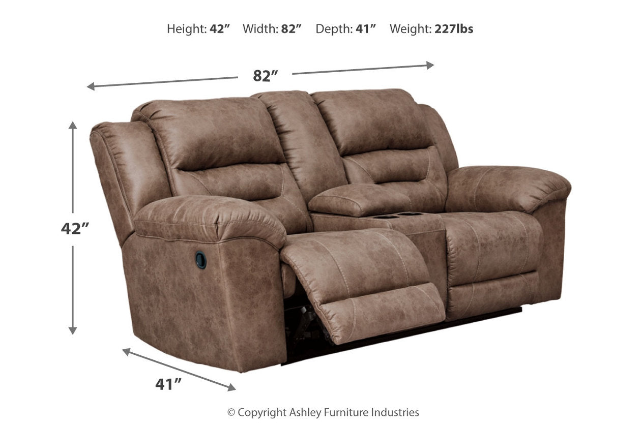 Stoneland Fossil Reclining Loveseat and Power Recliner - Ashley - Luna Furniture