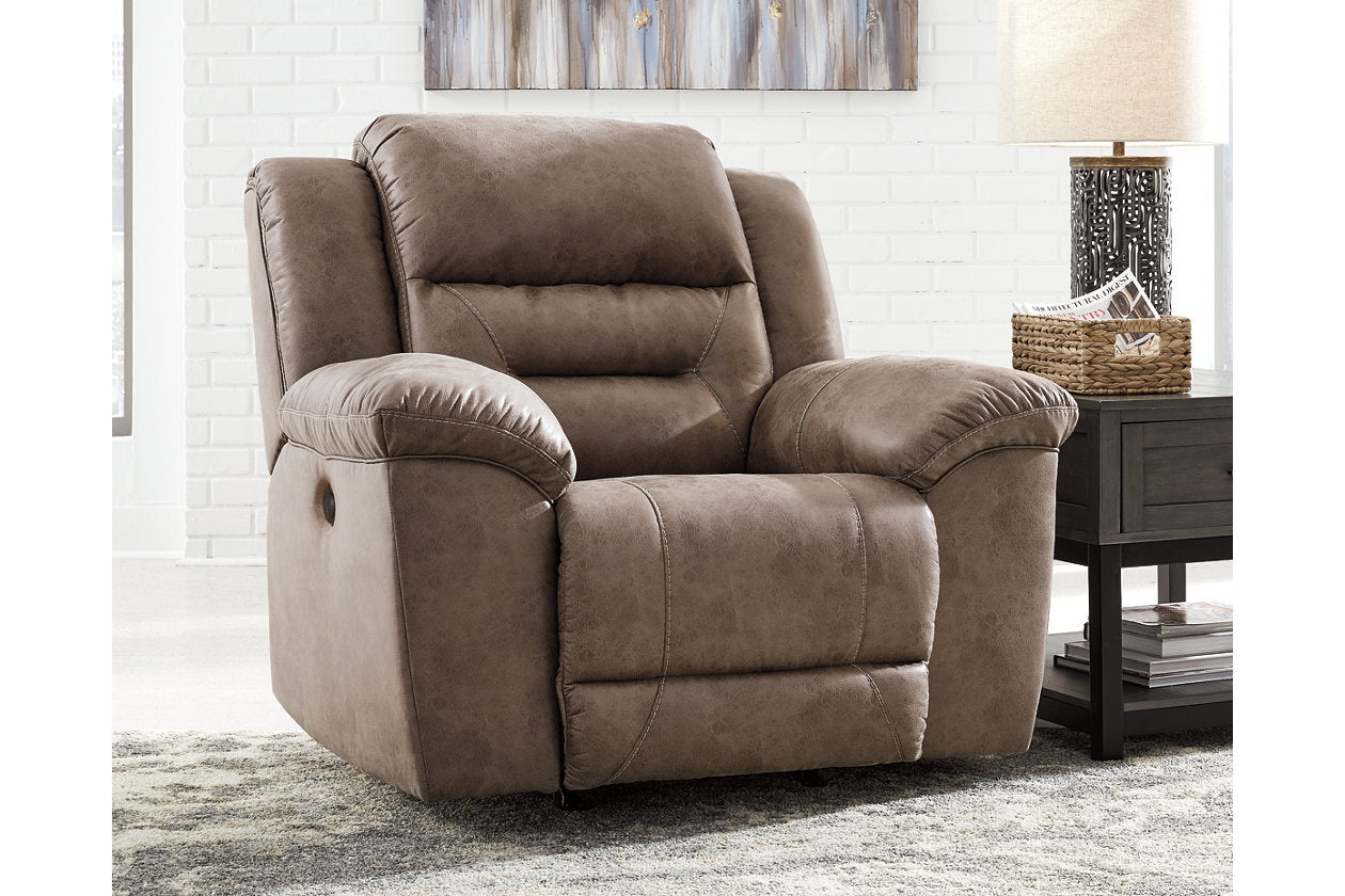 Stoneland Fossil Reclining Loveseat and Power Recliner - Ashley - Luna Furniture