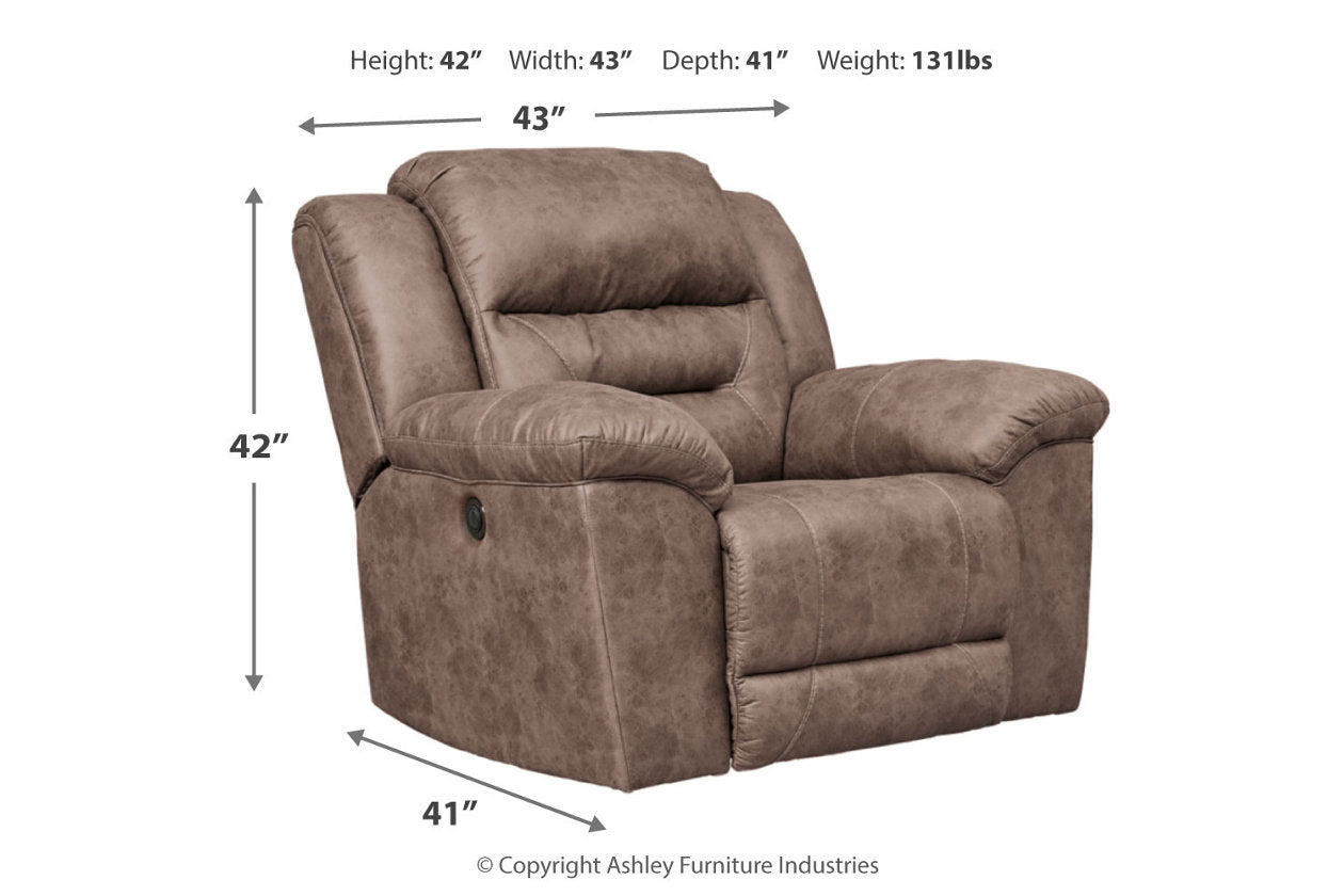 Stoneland Fossil Reclining Loveseat and Power Recliner - Ashley - Luna Furniture