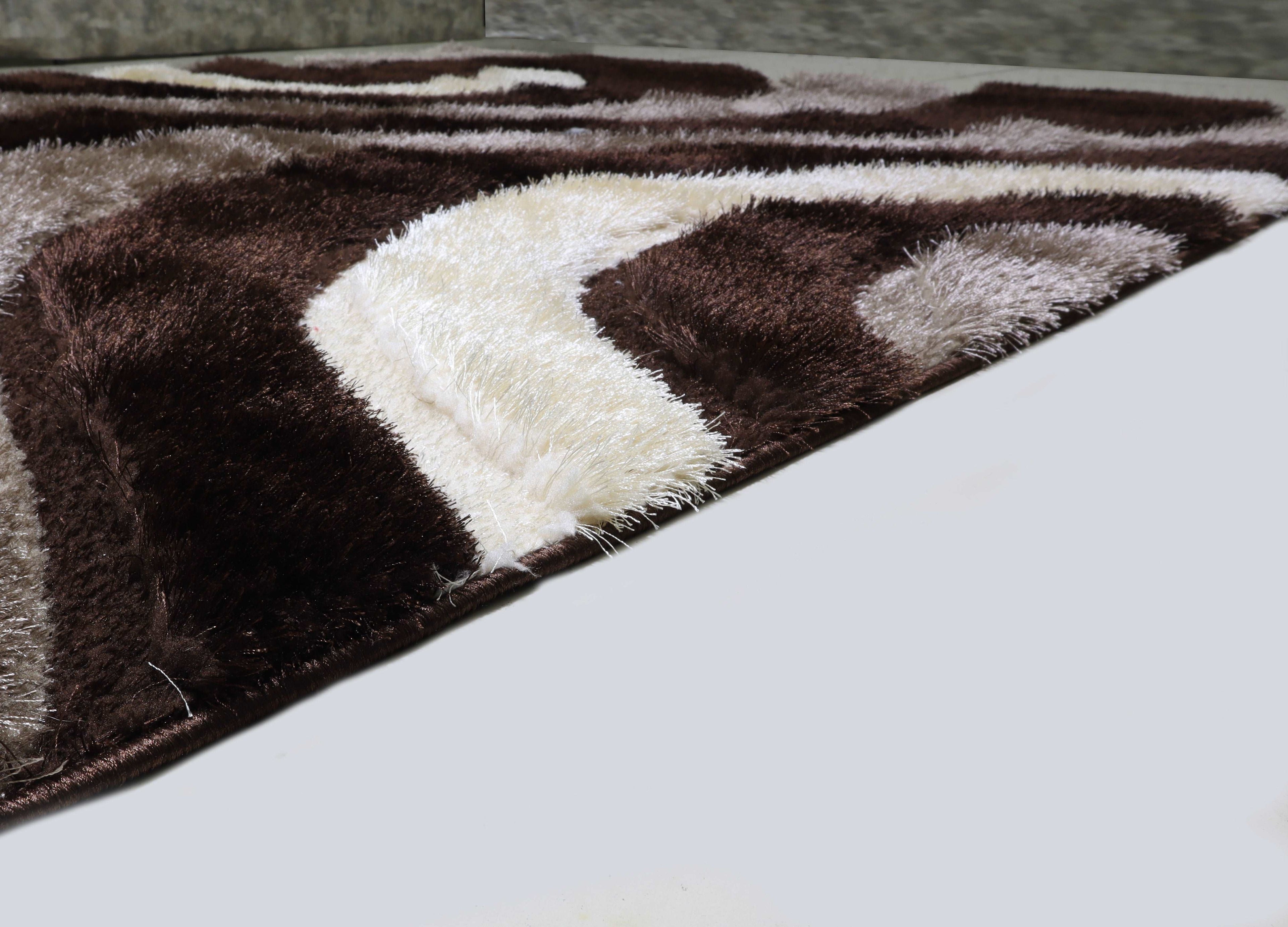 3D Shaggy BROWN Area Rug - 3D444 - 3D444-BRW-57 - Bien Home Furniture & Electronics